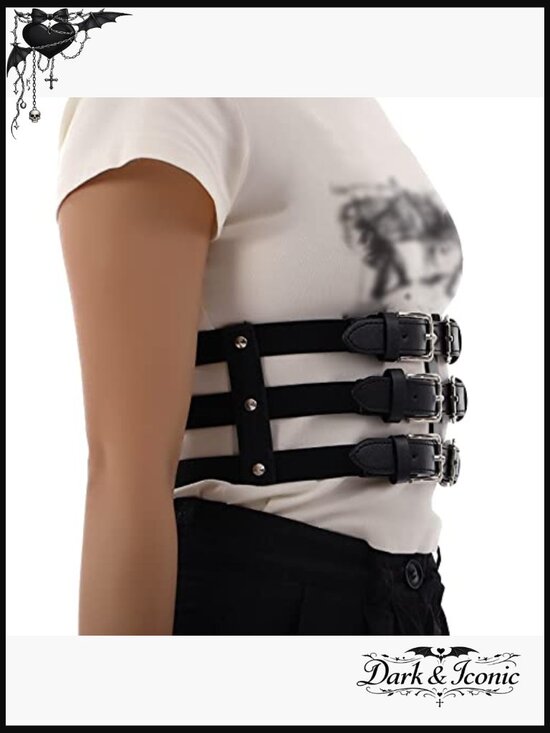 Harness Belt PU Leather Waist Strap Punk Y2K Gothic Cosplay main image 4